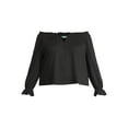thumbnail image 5 of Terra & Sky Women's Plus Off the Shoulder Top with Long Sleeves, Sizes 0X-5X, 5 of 5