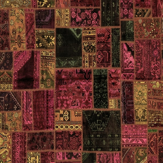 Ahgly Company Indoor Square Oriental Brown Modern Area Rugs, 4' Square