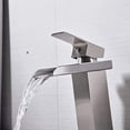 thumbnail image 4 of BWE Bathroom Sink Faucet Brushed Nickel Waterfall with Pop Up Drain Assembly and Supply Line Single Handle Single Hole Bathroom Faucets Deck Mount Lavatory Mixer Tap, 4 of 8