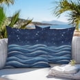 thumbnail image 3 of Waterproof Throw Pillow Covers Set of 2, 16x16 Inch Blue Stars Decorative Pillowcases Outdoor Pillow Slip Cushion Covers Set for Couch Tent Fantasy Blue Waves Cosmos Sky, 3 of 8