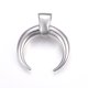 thumbnail image 1 of Tarnish Resistant 304 Stainless Steel Pendants Double Horn/Crescent Moon Stainless Steel Color 36x32.5x10mm Hole: 6x5mm, 1 of 2