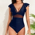 thumbnail image 2 of TANGNADE Womens Bathing Suits One Piece Women's Swimsuit with Chest Pad with out Bracket Cutout Patchwork Color Contrast Strap Cover Swimwear, 2 of 4