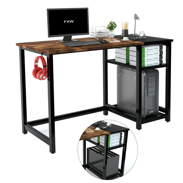 Linen Purity 47 Inch Home Computer Desk, Laptop Computer Desk For Small Spaces