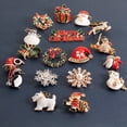 thumbnail image 2 of New Christmas Brooches Pins Cute Santa Snowman Claus Hat gloves Bells Socks Candy Enamel Pin Badges Brooch For Women Gift, 2 of 4