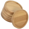 thumbnail image 1 of LEEYNEER 6Pcs Round Bamboo Saucers for Indoor Plants 9in Inner Diameter, 1 of 8