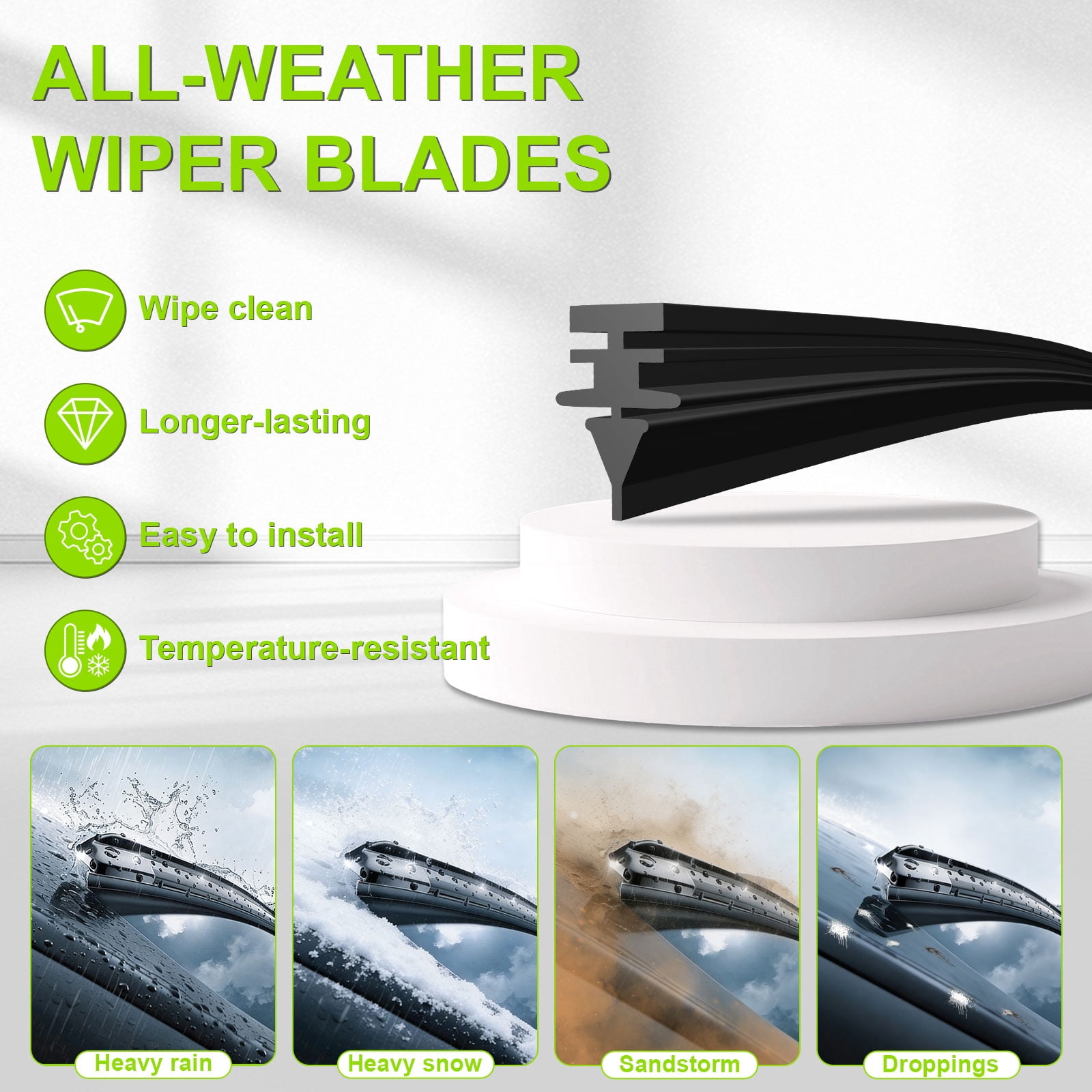 FARRLADI Silicone Windshield Wipers Replacement for GMC Yukon,Yukon XL 1500 2007-2014,Yukon XL 2500 2007-2013,Original Equipment Automotive Replacement Wiper Blades - 22"+22"+12"(3 Pack)