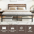 Metal Bed Frame Queen Size, Black Platform with Headboard and Footboard, Sturdy Steel Slat