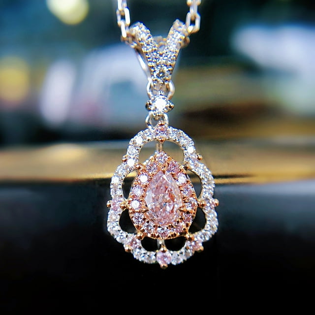 Exquisito collar de moda para mujer, collar elegante de lujo con colgante de diamantes de imitación, joyería nupcial para fiesta de boda, regalo de San Valentín TUNC Sencillez