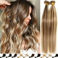 thumbnail image 2 of SEGO U Tip Hair Extensions Pre Bonded Fusion Hairpieces 100% Remy Human Hair U-tip Nail Tipped Keratin Glue Stick Microlink Blonde Hair Extension for Women 100 Strands, 2 of 8