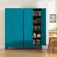 thumbnail image 3 of 71" Tall Metal Pantry Cabinet, Kitchen Storage Cabinet with 2 Doors and 4 Adjustable Shelves for Kitchen, Living Room, Dining Room, Bathroom and Home, Office (Blue, 71" H), 3 of 14