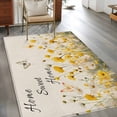 thumbnail image 2 of 3'x5' Area Rugs, Spring Yellow Floral Indoor Outdoor Area Rug for Living Room Bedroom, Farmhouse Country Flower Butterfly on Linen Bathroom Rugs Kitchen Floor Carpet Mats Home Decor Aesthetic, 2 of 8