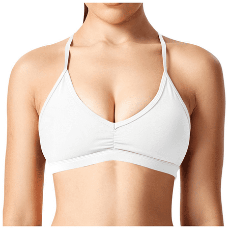 Fulorrnie Bras for Women Comfort Wirefree Supportive Lift Yoga Sports Workout Gym Convertible Stretchable Multiway Bra White M