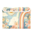 thumbnail image 7 of Yayeee Collapsible Cube Storage Bin with Lid Fabric Closet Decorative Basket with Handles, Beige Rainbow Clouds, 7 of 7