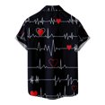 thumbnail image 4 of IROINNID Men's Casual Valentine's Day Printed Comfy Blouse With Pocket, 4 of 5