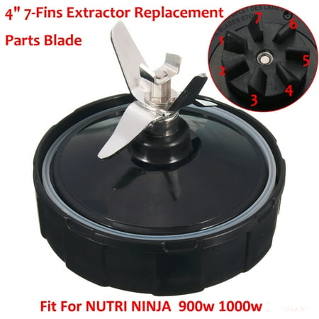 7-Fins Replacement Extractor Blade Assembly For Nutri Ninja Blender w/Rubber Gasket Fit for 900W BL450-30, BL451-30; 1000W BL480-30, BL481-30, BL482-30, BL48