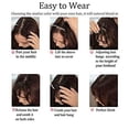 thumbnail image 4 of Clip in Bangs 100% Human Hair Extensions Reddish Brown Clip on Fringe Bangs with nice net Natural Flat neat Bangs with (Wispy Bangs, Brown Black), 4 of 4