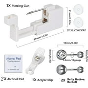 Belly Button Piercing Gun Kit - 7PCS Body Piercing Kit for Men Women, Easy, Safe, Disposable, Done Alone