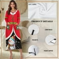 thumbnail image 6 of Yuyamidu Santa Claus Womens Bathrobe Zipper Front Long Sleeve Robe Snowman Long Night Gowns for Women Sleepwear Christmas Bathrobes Loose Dresses, Robe, Gowns Size M, 6 of 7