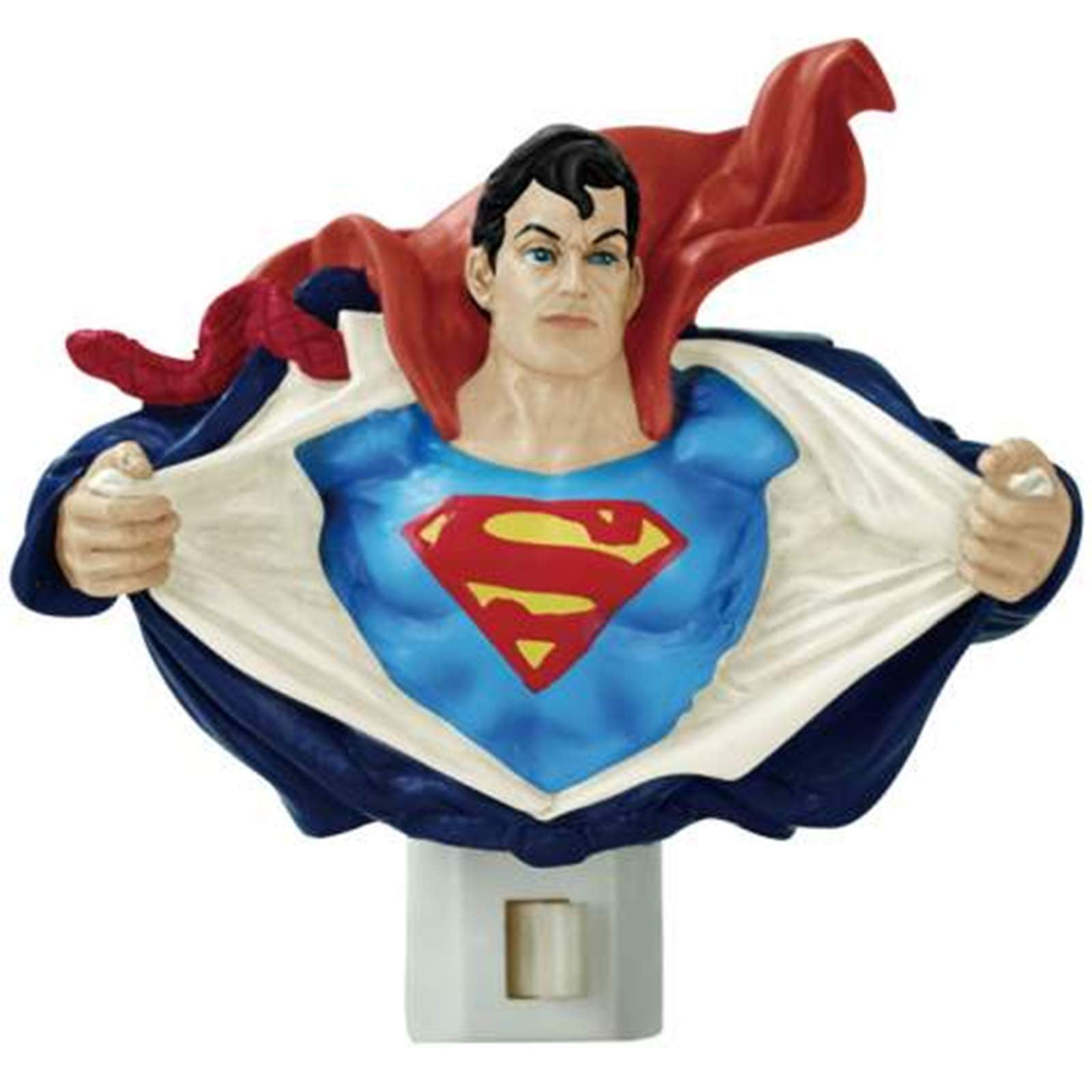 Superman Superheroes Night Light Personalized LED Plug In W/ Dusk to Dawn Sensor 