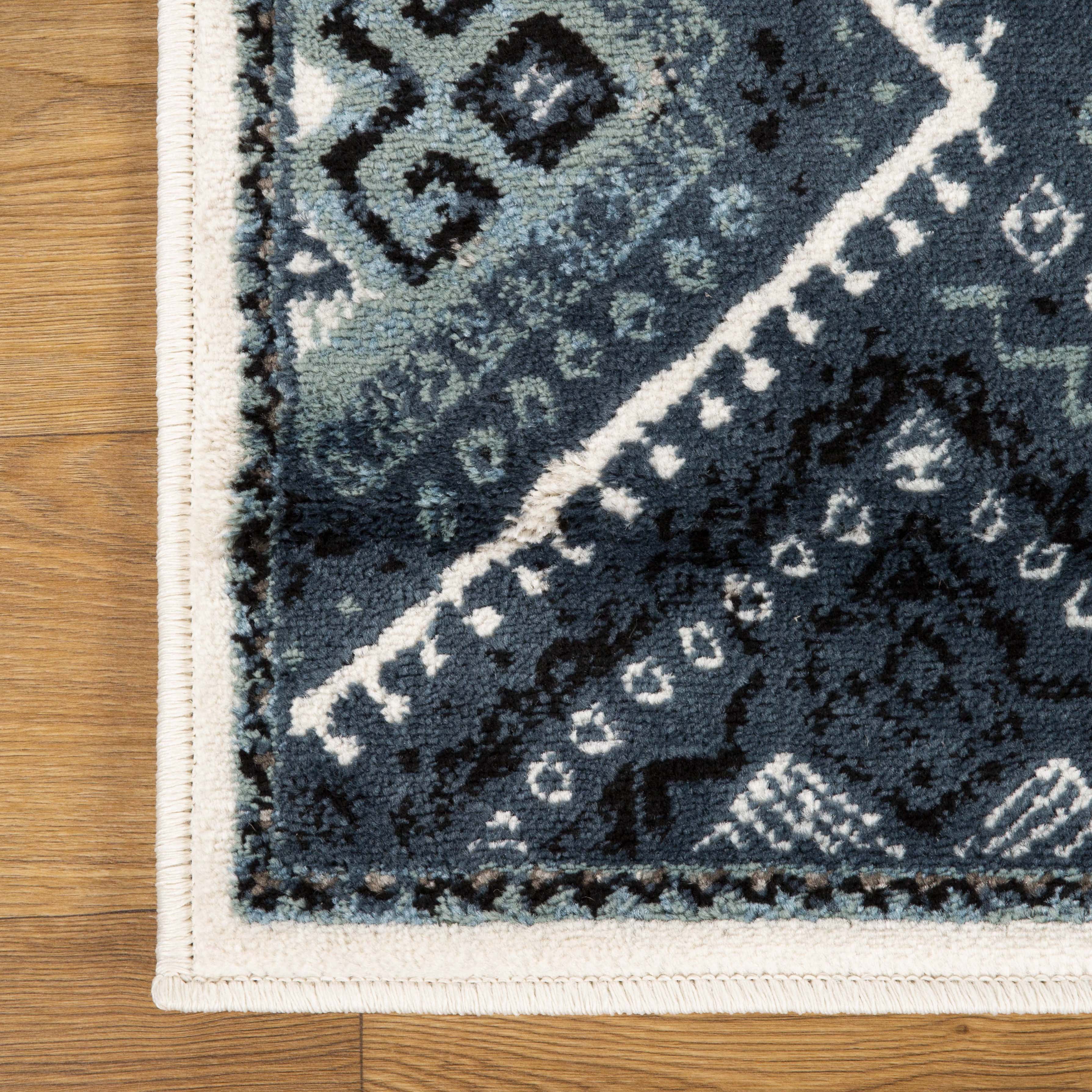 Superior Poway Geometric Indoor Area Rug, 8' x 10', White-Navy