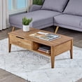 thumbnail image 6 of Mid Century Modern Style Wooden Coffee Table with One Drawer, Brown- Saltoro Sherpi, 6 of 6