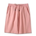 thumbnail image 2 of SUYIDA Women's Heavyweight Straight Leg Five Point Shorts Loose Fit Solid Color Casual Summer Style Versatile Everyday Wear Breathable Soft With Elastic Waistband High, 2 of 3