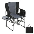 thumbnail image 1 of Camping Director Chair, Portable Folding Chair with Side Table, Pocket & Beverage Holder, Foldable Table Camp Chairs with Carry Bag for Beach/Fishing/Outdoor/Travel/Picnic/Concert, 1 of 7