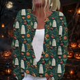thumbnail image 2 of Halloween Cardigan Sweaters for Women Cute Cartoon Ghost Womens Sweaters Cardigan Knit Button Down Cropped Long Sleeve Fall Fashion Comfy Tunic Sweater Green 2XL, 2 of 6