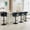 Black&Black, variant on Hi loPres 2-Piece Modern White PU Bar Stools, 360° Swivel Adjustable Pub Chairs with High Back & Silver Metal Base for Kitchen Counter