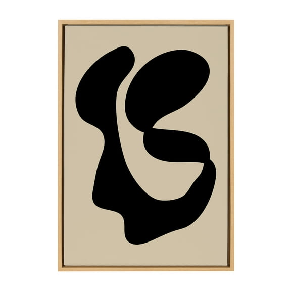 Kate and Laurel Sylvie ABSTRACT 10 Framed Canvas Wall Art by Apricot and Birch, 23x33 Natural, Decorative Abstract Art Print for Wall