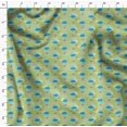 thumbnail image 4 of Soimoi Green Velvet Fabric Clouds & Bird Printed Fabric 1 Yard 60 Inch Wide, 4 of 5