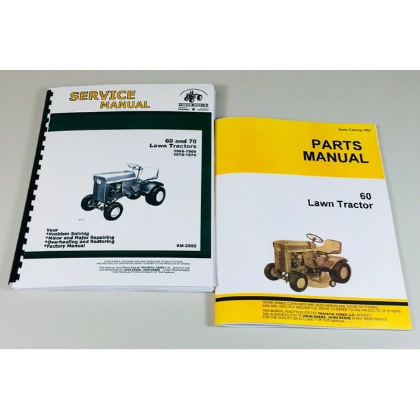 Service Manual Set For John Deere 60 Lawn Tractor Garden Parts Catalog Shop Book