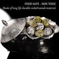 thumbnail image 3 of CRYSTALIA Antique Candy Bowl, Decorative Ellipse Turkish Delight Container with Cute Lid, Ottoman Design Serving Dish, Food Grade Metallic Mini Sugar Holder for Lovely Gift, Home and Kitchen (Silver), 3 of 8
