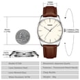 thumbnail image 3 of Men’s Quartz Watch with Large Face, Luminous Hands, Hardened Crystal Lens and Leather Strap Waterproof Water for Man | Ideal Gift for Him, 3 of 7