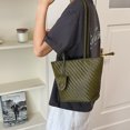 thumbnail image 3 of WeaveCC Women's Woven Leather Tote Bag Large Capacity Shoulder Handbag with Hanging Tag Multiple Colors, 3 of 8