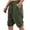 A366 Army Green, variant on Men's Cotton Linen Casual Pants with Elastic Waist, Side Pockets, Tie Detail and Drawstring, Tapered Leg Mid-Length Cropped Pants for Men