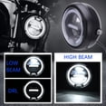 thumbnail image 3 of Faro delantero LED para motocicleta de 6,5 pulgadas con soporte para faro delantero de motocicleta, luces de conducción Halo DRL luz blanca universal 12V para Bobber Chopper Cafe Racer Retro Kuyhfg Bienvenido a Kuyhfg, 3 of 5