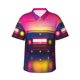thumbnail image 1 of Balery Neon Cassette Tape Camisas hawaianas de manga corta para hombre, camisas playeras de corte holgado, camisas de vacaciones con botones,Large, 1 of 7