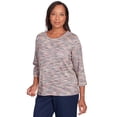 thumbnail image 3 of Alfred Dunner Womens Petite Space Dye Split Hem Top, 3 of 6