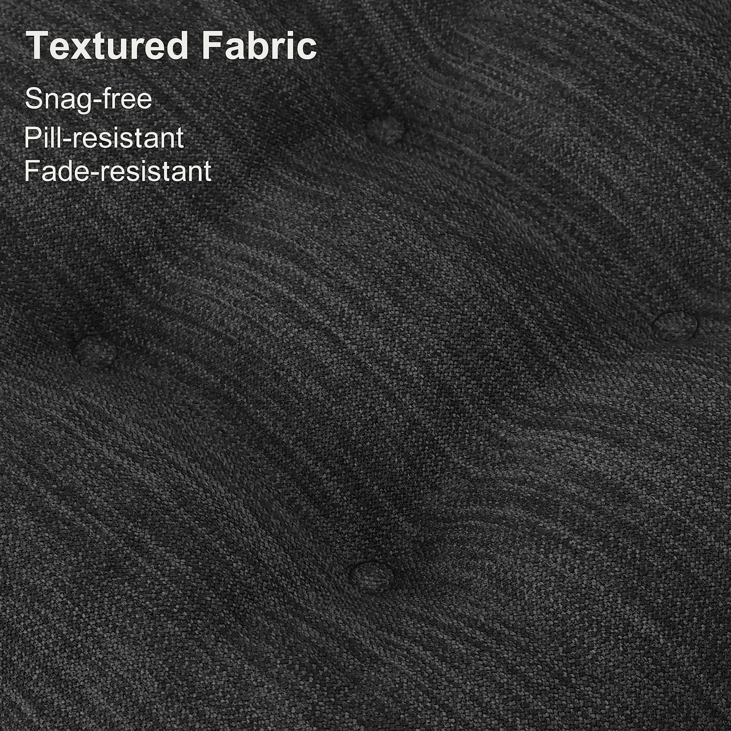 Shinnwa Chair Cushions 3.5" Thick Tufted Memory Foam Kitchen Chair Cushions Set of 2 Dual-layer Indoor Seat Cushions, 16.5" X 16.5", Non-Slip, Black