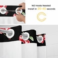 thumbnail image 5 of Cherry Rustic No Hook Shower Curtain Waterproof, Bathroom Curtains with Snap in Liners and See Through Top Window, Spring Summer Tropic Fruit Black Hotel Style Bathtub Curtains Shower 72"Wx96"L, 5 of 8