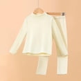 thumbnail image 2 of asjyhkr Boys Girls Outfits 2 Piece Long Sleeve T-Shirts Thermal Slim Straight Pants Base Layer Homewear Outfit Sets(9-10 Years,Beige), 2 of 7