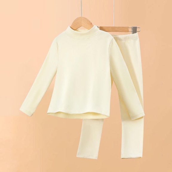 Tawop Girls Mock Neck Thermal Underwear Sets,Winter Girls Tops and Pants Set, Soft Stretchy Warm Base Layer Long Johns Fall Outfits