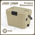 thumbnail image 4 of Biotree 21 Qt Insulated Portable Cooler Hard Shell Ice Chest with 2 Cup Holders, Off-White, 4 of 10