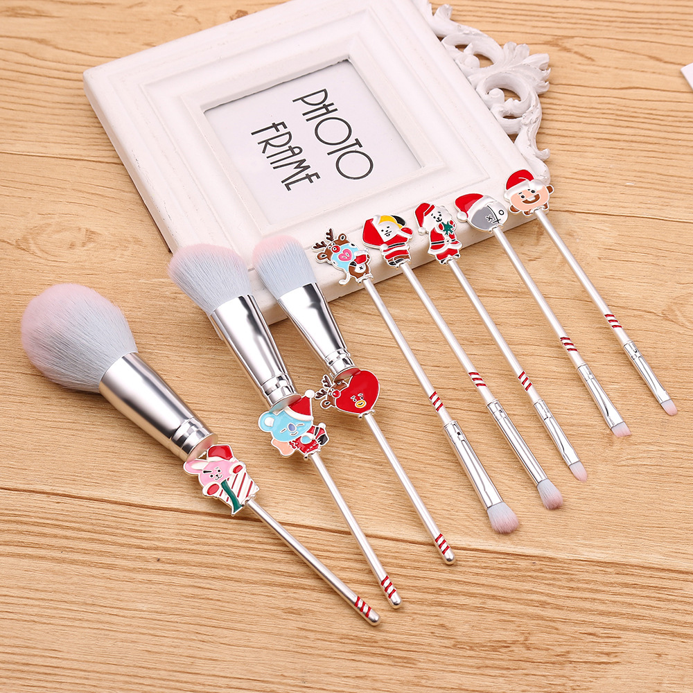 Makeup Brush Set Christmas Theme Makeup Brushes with Pouch ...