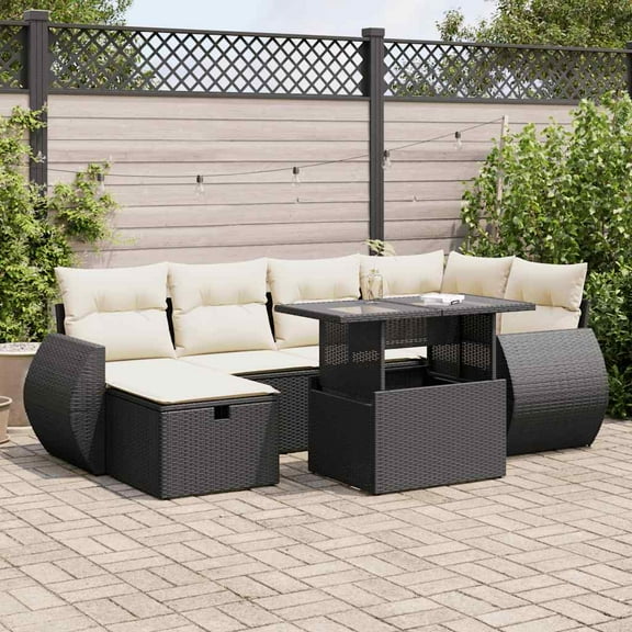 vidaXL Garden Sofa Set Black