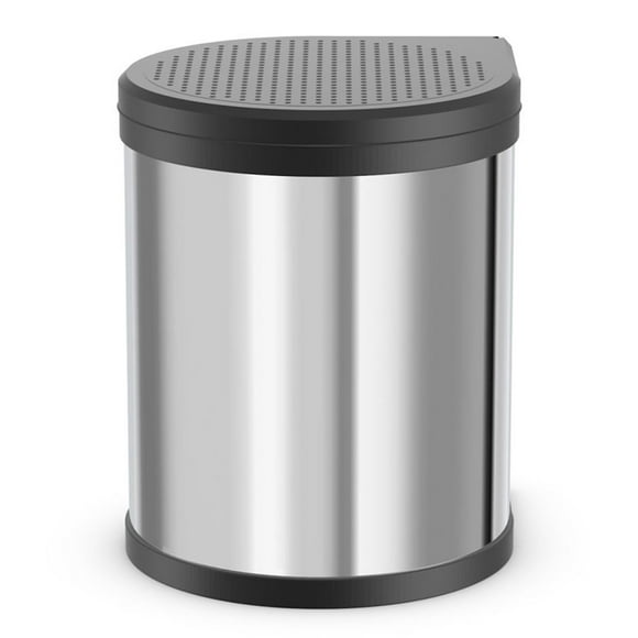 Hailo Compact-Box M Poubelle, 4 Gallons, Couvercle Relevable, Petite Poubelle de Cuisine, Acier