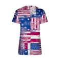 thumbnail image 5 of Odeerbi 4th of July Patriotic Shirt for Women Fashion Middle Sleeve V-Neck Print 2025 Casual Summer Tops Blue, 5 of 5