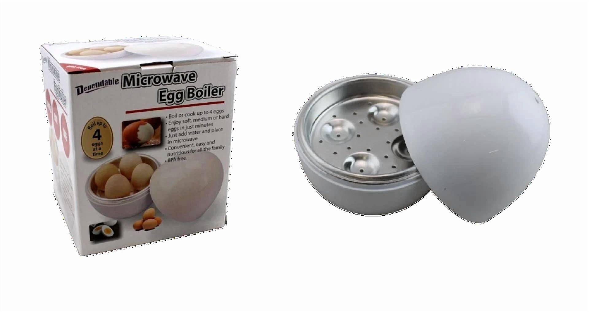 CIRCLE- Microwave Egg Boiler Hard Or Soft Boiled Eggs Bpa Free Cook Up To 4 Eggs Healthy