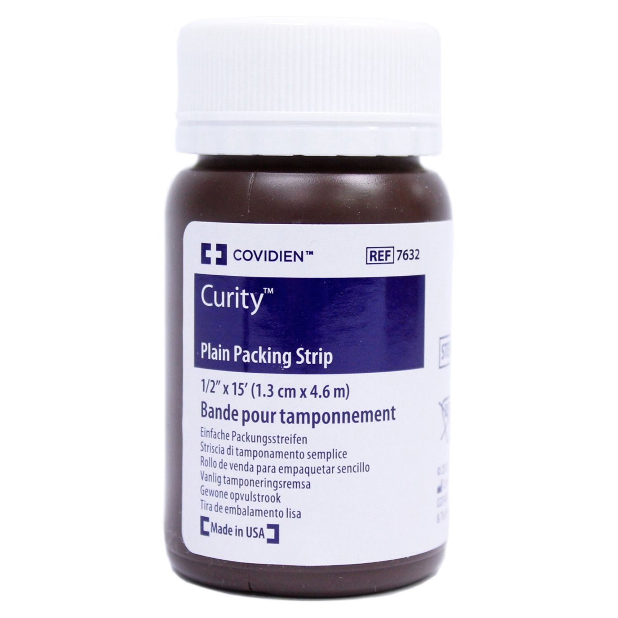 Curity Cotton Non-Impregnated Sterile Plain Gauze Wound Packing Strip, 0.5" x 5 yards, 12 Ct